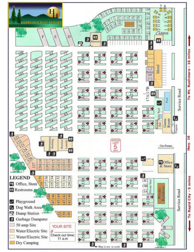 Happy Holiday RV Resort Site Map - Happy Holiday Resort, Black Hills