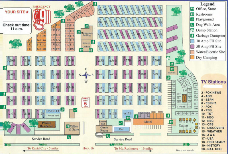 Happy Holiday RV Resort Map - Happy Holiday Resort, Black Hills